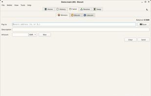 Send: pick the coin, paste an address