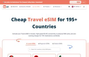 Travel eSIM plans for 195+ countries