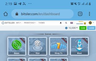 Dashboard of bitsler