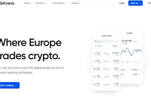 The homepage of the official website of Bitvavo