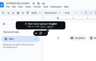 Speech to text on Google Docs 