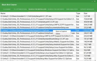 Finds and sorts installers and archives of various types
to help remove trash.