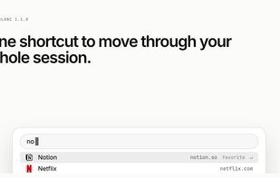 Cmd/Ctrl+L expands the Island into a command palette and quick switcher.