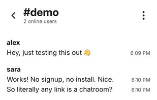 Blarb chat screenshot 1