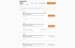 Dashboard: See all your experiments