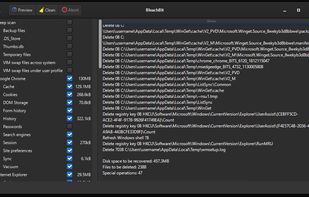 BleachBit user interface in dark mode [source: official documentation]