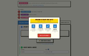 Bleep tool workspace — Upload a video, transcribe with Whisper AI, and select words to censor using word lists, pattern matching, or the interactive transcript.