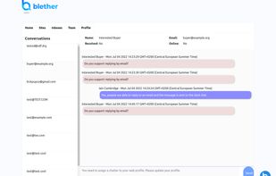 Conversation via the web app