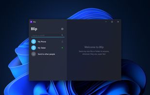Main screen of the Blip app for Windows in Dark Mode
