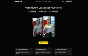 Homepage of BlitzClip.ai