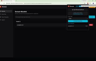 Dashboard and Popup 