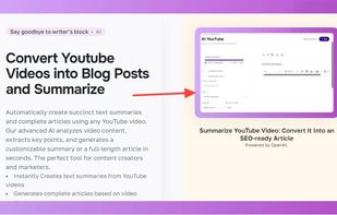 Youtube video to blog post