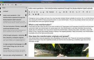 Blogly with light theme enabled on a Mac