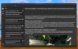 Blogly with dark theme enabled on a Mac