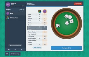 Screenshot featuring Bloob.io's Yacht game