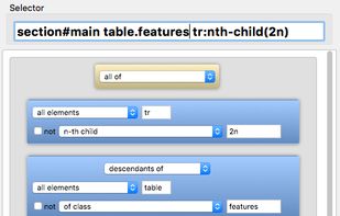 CSS Selector visual builder