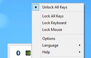 You can right click the Keyfreeze icon in the System Tray to see more options. For example, you can lock the mouse or keyboard with a single click.