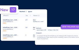 Affiliate managers spot repeat offenders and ad hijackers across networks like Awin the moment violations surface, then fire off evidence-backed cease-and-desist emails — with PDF and XLS ad reports attached — without leaving the dashboard.
