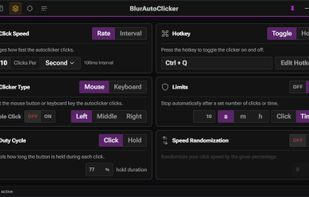 The main 'advanced' page with more options and descriptions.