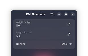 BMI Calculator for Linux screenshot 2