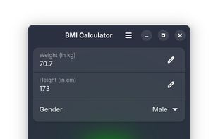 BMI Calculator for Linux screenshot 1