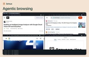 Four browser panes controlled independently from the CLI.
