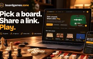 Board Games Zone homepage showing the game library on desktop and mobile. Pick a board game and start playing directly in the browser.