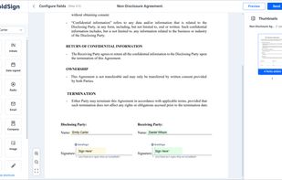 Place Signature fields