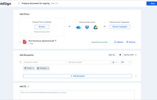 Upload documents