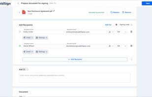 Add recipients