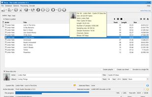 Main window converting FLAC files to MP3