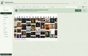 The Rediscover bar brings back bookmarks you haven’t opened in months, shown in the Forest color theme.
