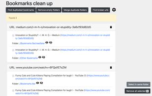 Bookmarks Clean Up screenshot 2