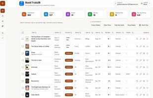 BookTrakdB Main UI List View - Light Mode