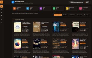 BookTrakdB Main UI Panel View - Dark Mode