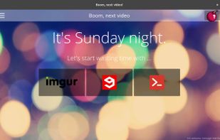 BoomNext start screen. Click on a channel and start watching videos.
