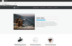 The on-page text editor allows you to edit the text elements right on the page.