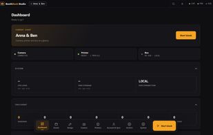 Operator dashboard: booths, events and their current state at a glance.
