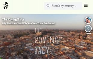 Marrakesh destination page including creator videos, interactive maps, and AI assistant for booking hotels.