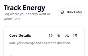 Energy tracking form. Done in 10 seconds.