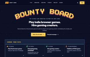 Home: play indie browser games, find paid campaigns, or hire gaming creators