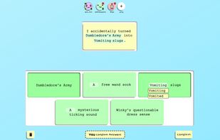 Selecting & adjusting an answer card to fit the sentence card
