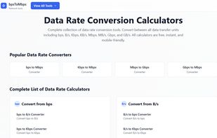 Data Rate Conversion List