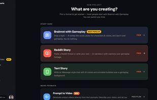 Turn any idea into a complete viral video. Create Brainrot with Gameplay, Reddit Stories, Text Stories, or Prompt-to-Video content powered by AI—all from a single platform.