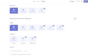 Set who sees the Popup and when, with each Popup's Visibility Settings.