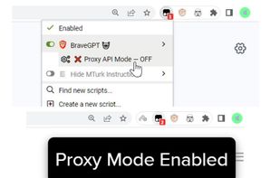 Proxy Mode in BraveGPT menu to eliminate need for login or API key