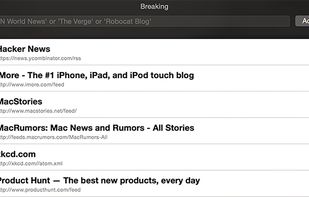 The RSS subscription adding view.