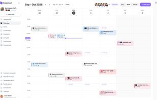 Calendar view of scheduled posts