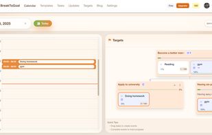 daily calendar and targets tree