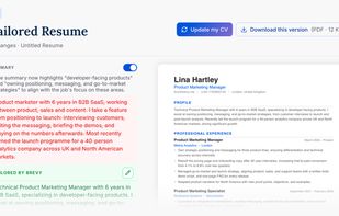 Tailored resume